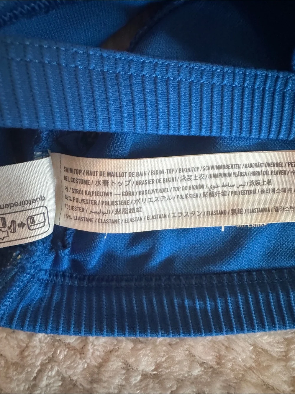 abercrombie‎ kids Blue Ribbed Cross-Back Swim Top Size 7/8